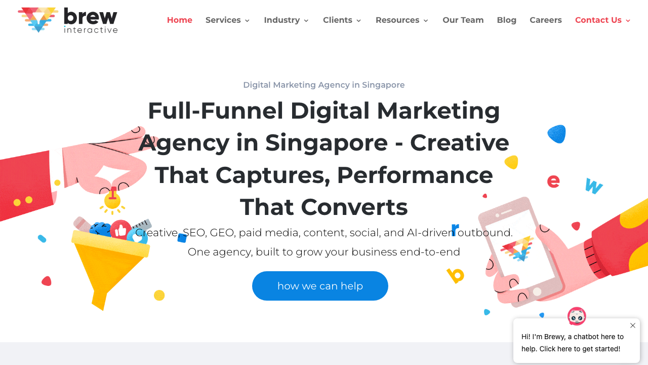 Brew Interactive homepage