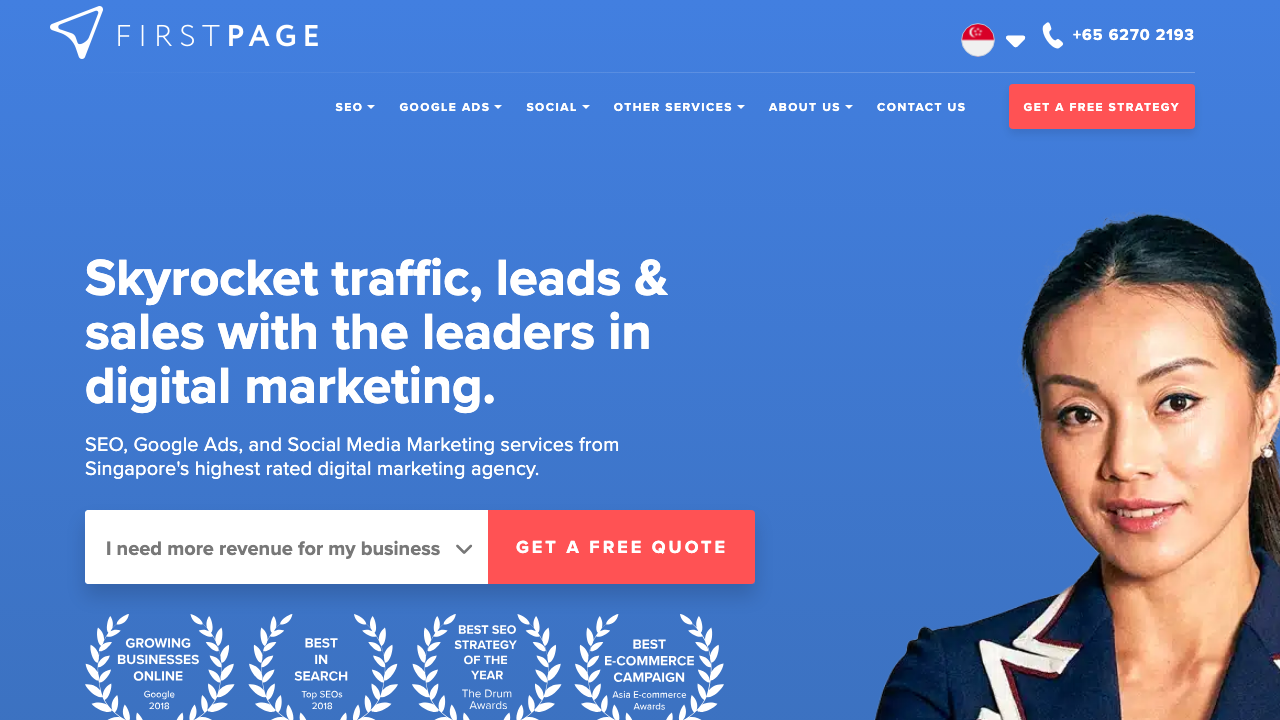 First Page Digital homepage