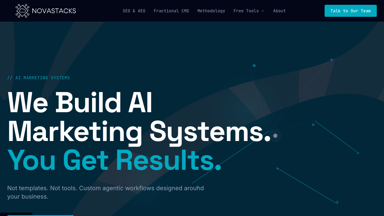Novastacks homepage