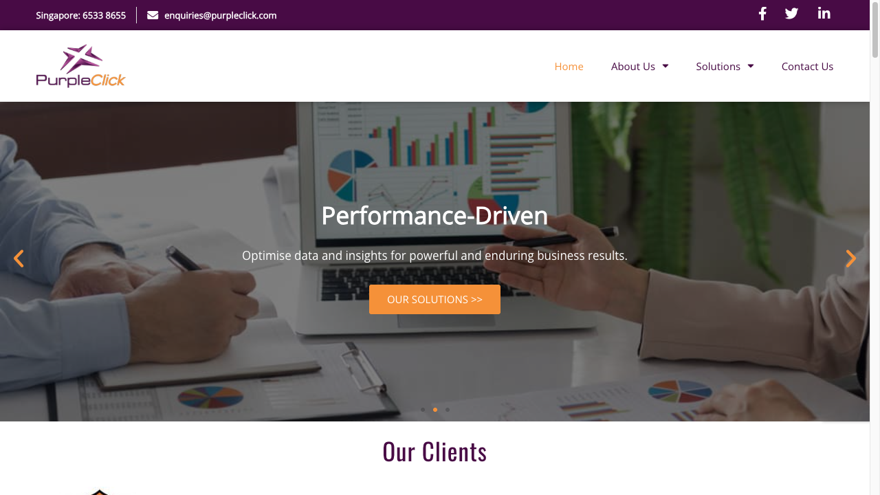 PurpleClick Media homepage