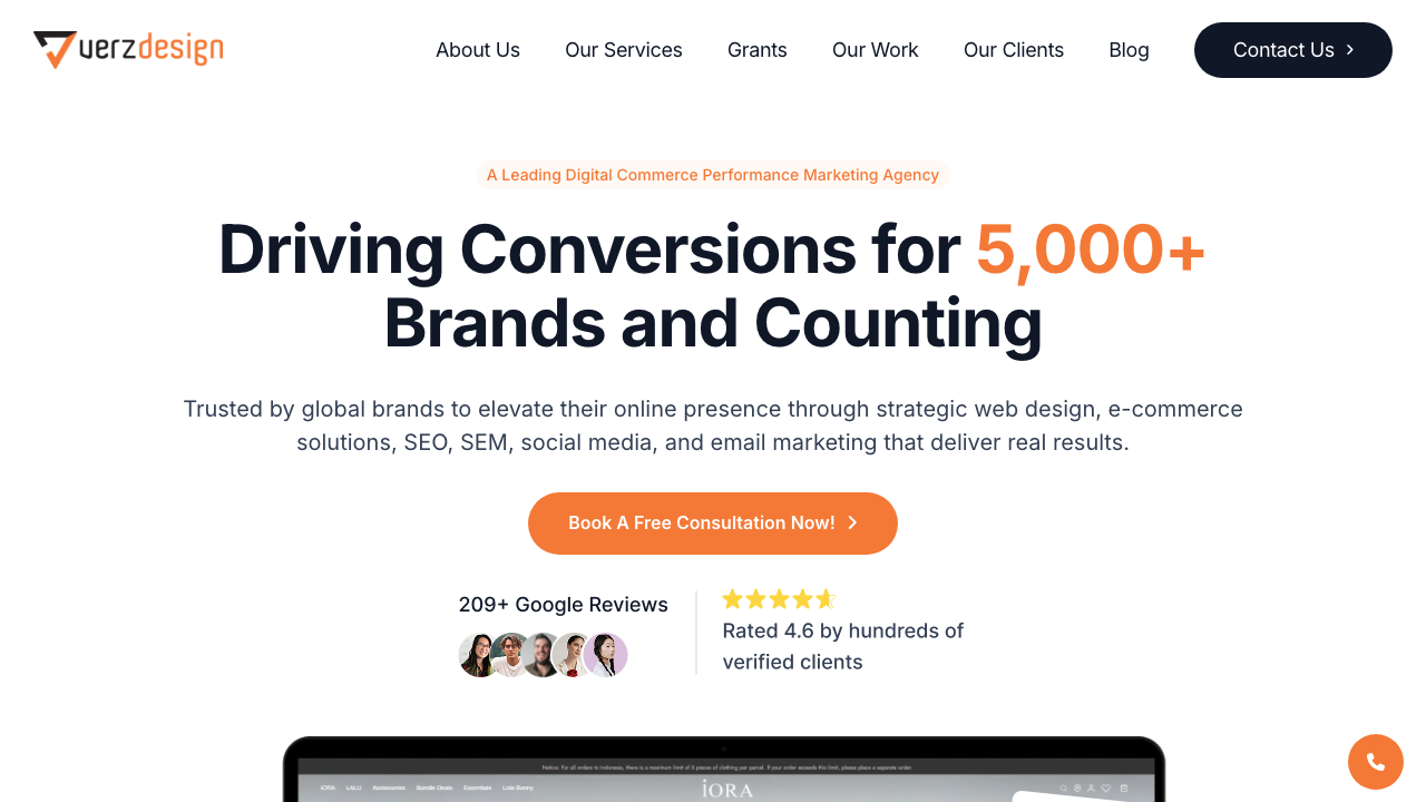 Verz Design homepage
